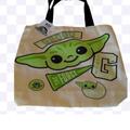 Disney Bags | Disney Star Wars Grogu Canvas Tote Bag | Color: Green/White | Size: Os