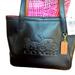 Coach Bags | Coach - Nwt Black Leather Tote. | Color: Black/Red | Size: Os