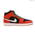 Nike Shoes | Nike Air Jordan 1 Mid "Christmas" Black Red White With Green Laces Men's Size 13 | Color: Black/Red | Size: 13