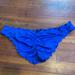 Victoria's Secret Swim | Blue Victorias Secret Discontinued Ruffle Cheeky Bikini Bottom | Color: Blue | Size: M