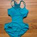 Jessica Simpson Swim | Like New Jessica Simpson One Piece Open Sides Racer Back Lace Bathing Suit | Color: Blue/Green | Size: L