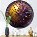 Design Art 3D Purple & Yellow Spike Sphere Metal Wall Clock Metal in Black/Indigo/Yellow | 16 H x 16 W x 1 D in | Wayfair CLM86106-C16