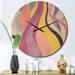 Design Art Shadow Dance Yellow & Pink Vintage Illustration I Metal Wall Clock Metal in Pink/Yellow | 16 H x 16 W x 1 D in | Wayfair CLM87376-C16