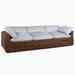 Summer Classics Montecito 111.25" Wide Outdoor Wicker Patio Sofa w/ Cushions Wicker/Rattan/Olefin Fabric Included/Sunbrella® Fabric Included | Wayfair