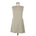 Barneys New York Casual Dress - A-Line: Gray Solid Dresses - Women's Size 8