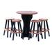 Red Barrel Studio® Leisure Accents Bistro Set 30" Table w/ Four Barstools- Designed For Patio or Indoor/Outdoor Plastic in Red/Black | Wayfair