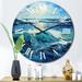 East Urban Home Cynthiaann - Nautical & Beach Wall Clock Metal in Blue | 16 H x 16 W x 1 D in | Wayfair 044185EEE2B34CC1BEE28B1FC16346D1