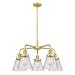 Longshore Tides Cone 5 - Light Glass Dimmable Cone Chandelier Glass in Gray | 14.75 H x 24.25 W x 24.25 D in | Wayfair