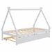 Harper Orchard Derrill Twin Solid Wood Platform Bed Wood in White | 59.1 H x 78.2 W x 46.5 D in | Wayfair EF3DC8F143BD4CBEBD0731703EA42319