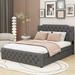 Red Barrel Studio® Leonne Queen Tufted Storage Platform Bed Upholstered, Linen in Gray | 43.3 H x 64.5 W x 79.9 D in | Wayfair