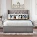 House of Hampton® Jazzel Queen Tufted Upholstered Storage Platform Bed Upholstered in Gray | 45.51 H x 65.01 W x 84.41 D in | Wayfair