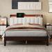 Ebern Designs Juaita Wood Platform Bed Upholstered/Wood & Metal in Brown | 39.5 H x 85.2 W x 62.3 D in | Wayfair 86880C77267D424DA060040130BDE425