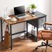 17 Stories Slader 55.12" W Rectangular Computer Desk Wood/Metal in Black/Brown | 29.33 H x 55.12 W x 23.62 D in | Wayfair