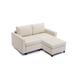 Latitude Run® 2 Seat Module Sectional Sofa Couch w/ Ottoman For Living Room_33.46" H x " W x 61" D Linen | 33.46 H x 34.25 W x 61 D in | Wayfair