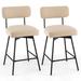 George Oliver 2pcs Swivel Bar Stool Bar Height Dining Chair W/Footrest Upholstered/Metal in White/Brown | 36 H x 19.5 W x 18.5 D in | Wayfair