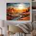 Millwood Pines Bold Canyon Mirage III - Canyon Metal Wall Art Living Room Metal in Black/Blue/Orange | 16 H x 32 W x 1 D in | Wayfair