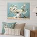 Winston Porter Apple Blossom Minimalist Serenity II - Apple Blossom Metal Wall Decor Metal in Blue/White | 16 H x 32 W x 1 D in | Wayfair