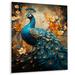 Dakota Fields Teal Gold Emerald Peacock Drips - Animals Metal Art Print Metal | 32 H x 24 W x 1 D in | Wayfair 7451C50F45694015BF48DF835CDAD2CB