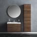 Millwood Pines Delisi Modern Wall Mounted Bathroom Vanity w/ Washbasin | Wave Rosewood Collection w/ Side Vanity Cabinet | Non Toxic Fire Resistant MDF 52" |12+2 | Wayfair