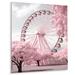 Ebern Designs Ferris Wheel Magical Spin I - Amusement Parks Metal Wall Decor Metal in Pink | 32 H x 24 W x 1 D in | Wayfair
