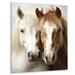 Gracie Oaks White & Brown Horse Dynamic Duo V - Animals Horse Metal Wall Decor Metal in Brown/White | 32 H x 24 W x 1 D in | Wayfair