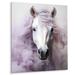 Gracie Oaks Pink White Horse Contours - Animals Metal Wall Art Living Room Metal in Gray/White | 20 H x 12 W x 1 D in | Wayfair