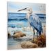 Dovecove Heron Morning Stroll Pointillism I - Animals Heron Metal Wall Art Metal in Blue/Gray | 20 H x 12 W x 1 D in | Wayfair