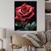 Bungalow Rose Red Black Rose Eternal Beauty I - Floral Metal Wall Decor Metal in Green/Red | 32 H x 16 W x 1 D in | Wayfair