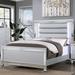 Enitial Lab Orina 85.5" Depth Wood Eastern King Bed w/ LED & Care Kit Wood & /Upholstered/Faux leather in Gray | Wayfair IDF-7320SV-EK-K