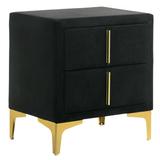 Enitial Lab Magalyn 20.25" Width Flannelette 2-Drawer Nightstand w/ Care Kit Wood/Upholstered in Black | 22.25 H x 20.25 W x 14.38 D in | Wayfair