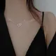 Collier Double Coeur Creux en Métal pour Femme Bijoux de ix Cœur Connecté Créatif Clavicule de