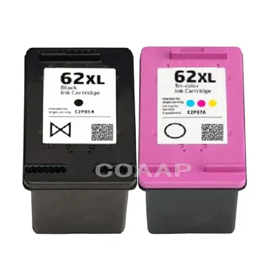 Cartouches d'imprimantes HP 62 XL BK tricolores accessoires pour tous les jours compatibles avec