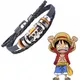 Bracelet en cuir unisexe Anime One Piece bracelet punk réglable accessoires de bijoux accessoires