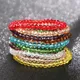 Bracelets en perles de cristal colorées pour femmes perles de verre rondes bracelets élastiques