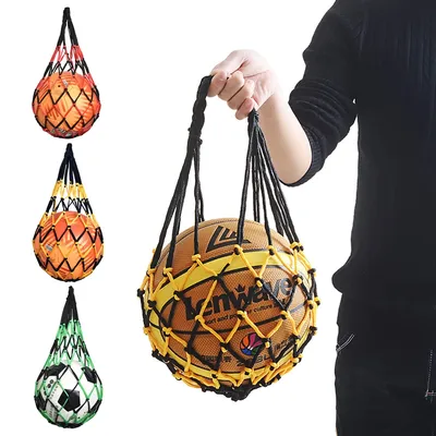 Filet de basket-ball en nylon tissé sac de rangement transport de balles simples équipement