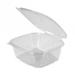 Genpak AD32 Hinged Lid Food Container - 7 1/4"L x 6 3/8"W x 2 5/8"H, PET, Clear