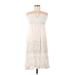 Blue Island Casual Dress - Mini: Ivory Solid Dresses - Women's Size Medium