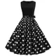 Schwarze Tupfen Sommerkleid Frauen Vintage Pin Up Vestidos Robe Femme lässig A-Linie ärmelloses