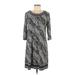 BCBGMAXAZRIA Casual Dress - Shift: Gray Acid Wash Print Dresses - Women's Size Medium