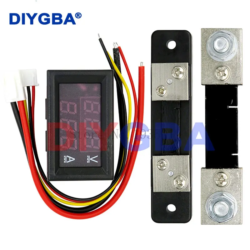 Gleichstrom 0-100V 1a 10a 50a 100a Voltmeter Ampere meter Amp Dual Digital Volt Meter Manometer LED-Anzeige Messgerät Spannungs anzeige Shunt Image