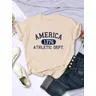 Amerika 1776 sportliche Abteilung Brief T-Shirt weibliche Sport lässige Ernte Top coole Hip Hop