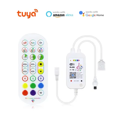 Tuya smart life app 5-24v wifi rgb controler dc 5-24v led streifen leuchten drahtlose fernbedienung smart home arbeit mit alexa google home
