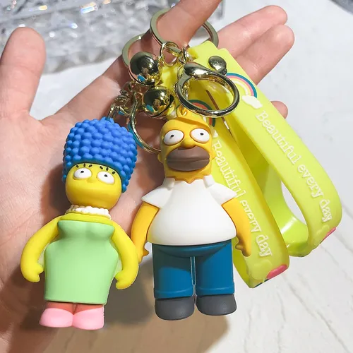 Disney die Simpsons Anime Figur Silikon Schlüssel bund Bart Simpson Cartoon Puppe Penta nd Schlüssel