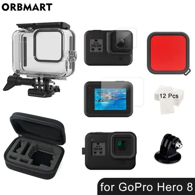 60 m wasserdichtes Gehäuse für GoPro Hero 8, schwarzes Unterwasser-Tauchgehäuse, schützende Tauchabdeckung, Halterung für GoPro 8 Kamerazubehör