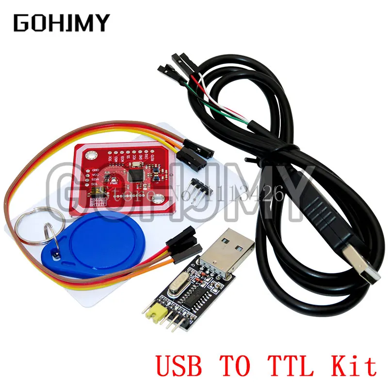 Pl2303hx usb herunter laden kabel pl2303 usb zu ttl modul pn532 nfc rfid benutzer kit vollständige verschlüsse lung kopie leser schreiber modus ic karte Image