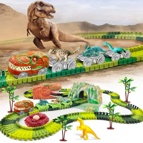Dinosaurier Zug Spielzeug erstellen ein Dinosaurier World Road Race-flexible Strecke Spielset