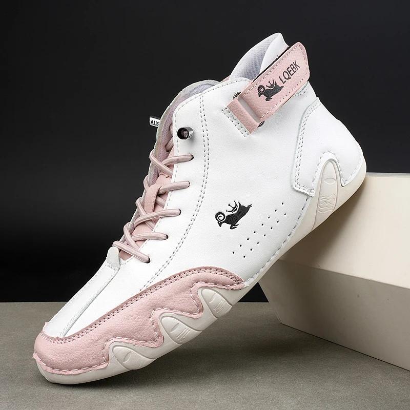 Stiefel für Damen Winter 2023 bequeme und elegante Damenschuhe Low Heels Luxus Damen kurze Stiefel Leder klobige Stiefeletten