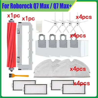 Ersatz für Roborock Q7 Max / Q7 Max/T8 Roboter Staubsauger Zubehör Hauptseite Bürsten abdeckung Hepa Filter Mop Lappen Teile Image
