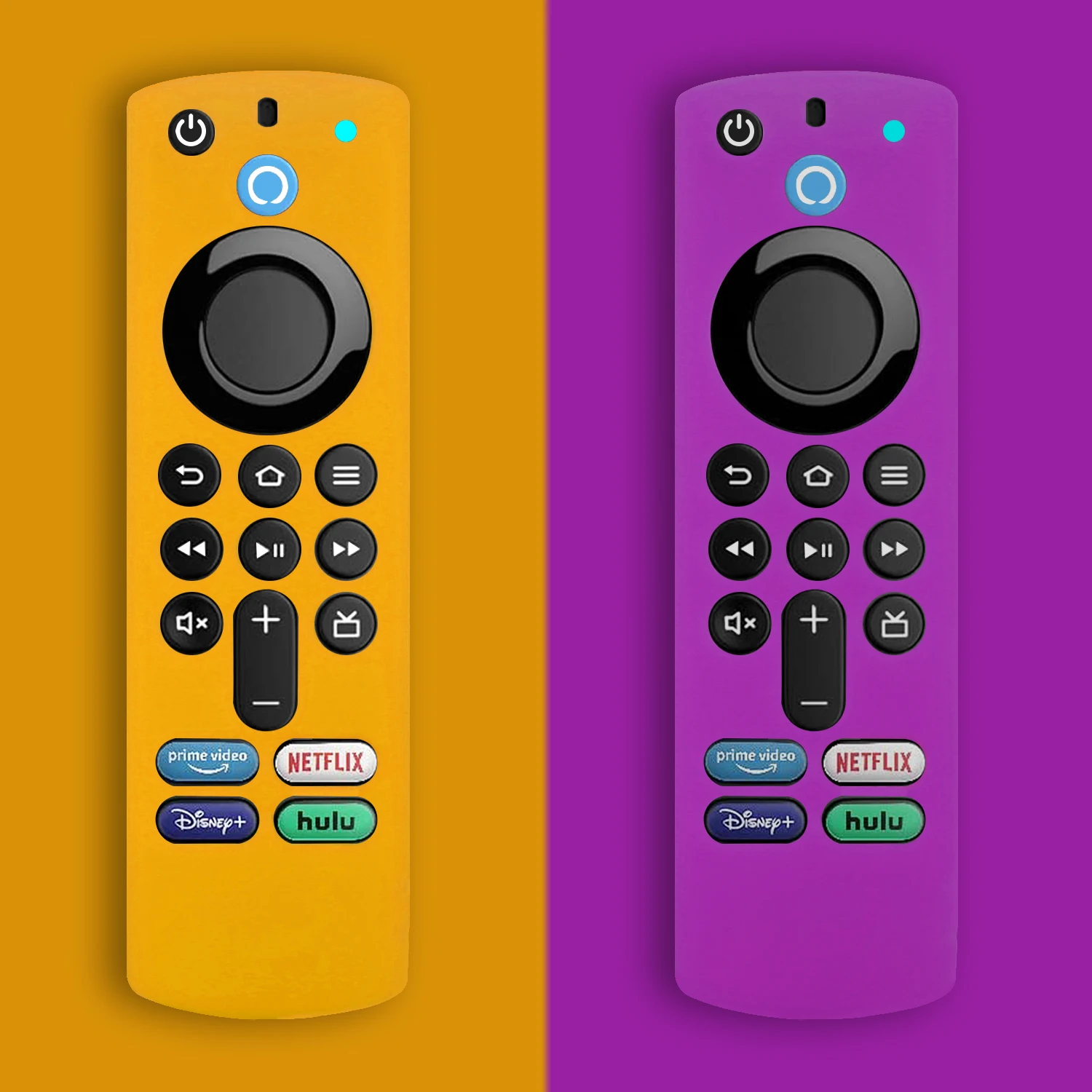 1 Paar Silikonhülle passend für Amazon ALEXA Voice Fire TV Stick 4K 3. Fernbedienung, stoßfeste Anti-Rutsch-Schutzhülle Image