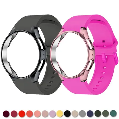 Gehäuse + Band für Samsung Watch 4/5 Armband 44 mm 40 mm Smartwatch Offizielles Silikonarmband Galaxy Watch 5 Pro 45 mm 4 Classic 46 42 mm